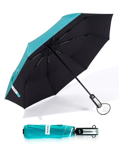Image of Destinio Umbrella for Man - Large Size, Fully Automatic, Windproof Fibreglass Ribs, UPF 50+ Sun Protection, Premium 210T Pongee, Foldable Travel Umbrella for Rain for Men and Women - 3 fold Compact Easy to Carry (Auto open auto close)