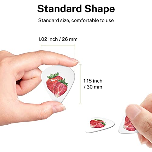 Strawberry Lot de 6 médiators pour guitare acoustique, guitare électrique, basse, ukulélé – fins, moyens et épais - Les Beatles, Paul McCartney, John Lennon, RIngo Starr, George Harrison Strawberry Lot de 6 médiators pour guitare acoustique, guitare électrique, basse, ukulélé - fins, moyens et épais – Image 8