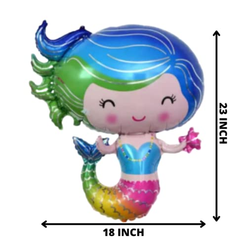 Image of Party Decorz Mermaid 23X18 Inch (Big Size) 1pcs Foil Balloon For Kids Mermaid Theme Party Decoration