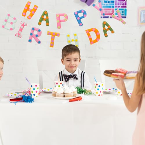 Image of Mindsoft Felt Happy Birthday Garland Rainbow Banner Reusable Happy Birthday Sign Party Supply for Party Decor(Colorful Color,Spot)