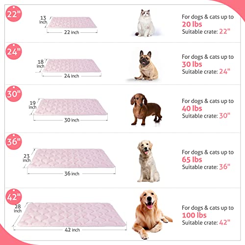 Mora Pets Crate Pad Mat Ultra Soft Dog Bed For Crate Cat Mat Bed With Anti-Slip Bottom Machine Washable Kennel Mat 22 24 30 36 42 Inch Grey Pink #TOP6
