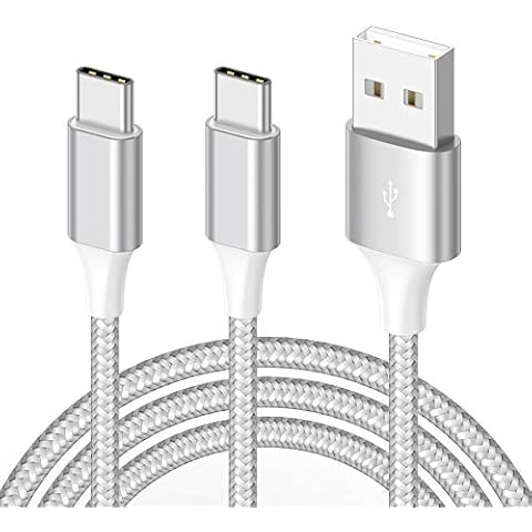 AVIWIS USB Type C Cable [2 Pack 2 M] Nylon Braided USB C Charger Cable Fast Charging and Synchronization Compatible with Samsung S20/S10/S9, Note10/9, Xiaomi Mi A3/A2, Huawei P30/P20/Mate20, LG G7 Cover