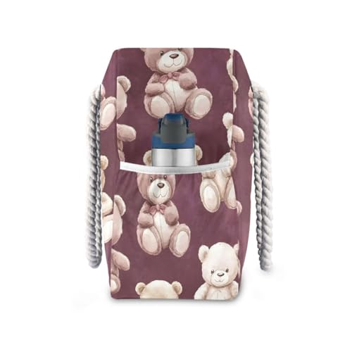 Bears Beach Bag & Travel Tote Bag Large Sandproof with Zipper Closure, Wet Pouch for Swim Gym Travel, Lightweight Foldable Outdoor Bag3