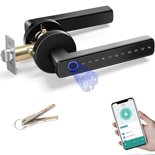 Smart Door Lock, 5-in-1 Smart Lock Fingerprint, Password Bluetooth Smart Locks,Biometric Identification Fingerprint Key Digital NFC, Code Locks for Home, Office, Hotel(APP Smart Management)