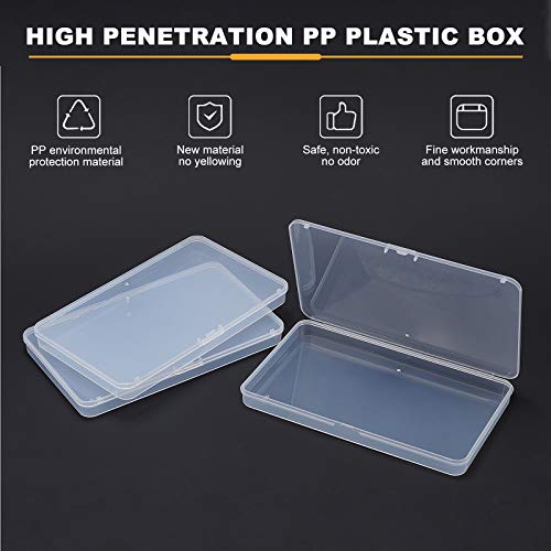 Image of BENECREAT 6 Packs 7.5x4.5x0.6 Inch Large Clear Plastic Box Organizer Retangle Storage Box for Extra Photos, Cards