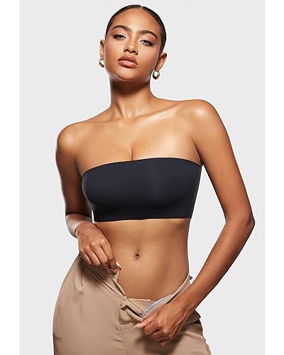 INLYRIC Women's Inbarely Strapless Bandeau Bra Bralette Tube Top Seamless Comfortable Stretchy Non Padded Bras Tops2