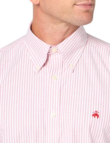 Brooks Brothers Men's Non-Iron Stretch Oxford Sport Shirt Long Sleeve Stripe3