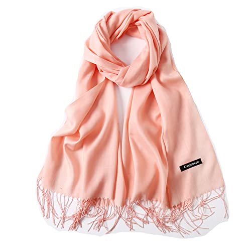 Pink Scarf Long, Warm Scarf Imitation Cashmere Solid Color Winter Scarf Vintage Unisex3