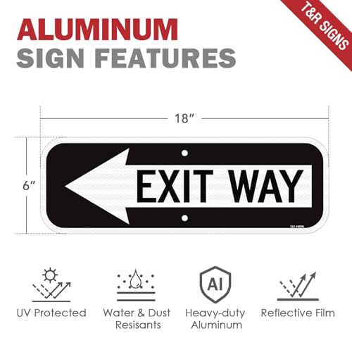Panneau Exit Way en aluminium flèche gauche lot de 2