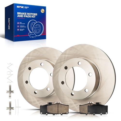 Image of KAX Front Brake Kit, OE Brake Rotors and Ceramic Brake Pads | Fits Toyota 4Runner 1997-2002, Toyota Tacoma 2004 3.4L, Toyota 4Runner 1996 3.4L, Toyota 4Runner 1996 2.7L