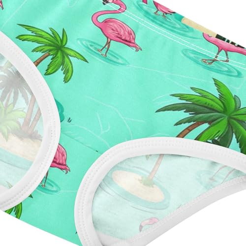 Girls Underwear Toddler 2t Cotton Little Girl Panties Funny Underpants Briefs Tropical Pink Flamingos Turquoise Water4