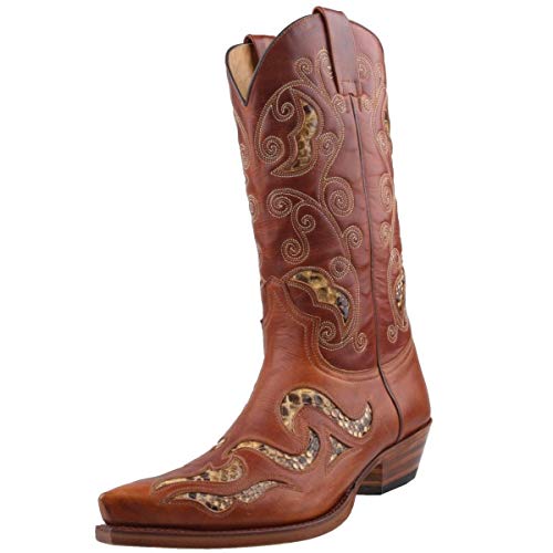 Stivali 7490 Sendra cowboy con Roy Dunn di colore marrone in pelle e grasso per stivali, Marrone (marrone), 42 eu