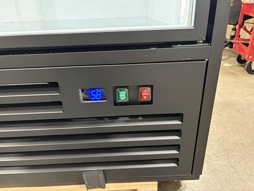 Image of Commercial Beverage Refrigerator Display Fridge,Stainless Steel Merchandiser Two Glass Door Drink Cooler (no canopy) with LED Light Adjustable Shelves,ETL Sanitation,45 Cu Ft,47 inch Wide,Wheels Included