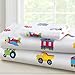 Wildkin Toddler Sheet Set, 100% Cotton Toddler Sheet Set with Top Sheet, Fitted Sheet, and One Pillow Case, Bold Patterns Coordinate with Other Room Décor, Olive Kids Design – Trains, Planes, & Trucks