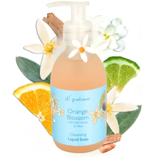 Di Palomo Orange Blossom & Honey Liquid Soap 240ml. Luxury Hand Wash, Hand Soap Dispenser. Skin Care Antibacterial Soap. Handwash Liquid Soap. Liquid Soap Gifts for Women. Liquid Soap.