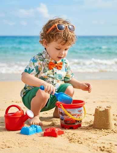 Image of JunNeng Toddler Baby Boy Shorts Sets Hawaiian Outfits,Summmer Hawaiian Shirt+ Elastic Shorts Vacation Clothes