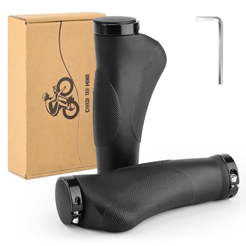 GXCROR Ergonomische Fahrradgriffe mit Anti-Rutsch-Punktdesign | Stoßdämpfende Lenkergriffe aus Gummi für Mountainbikes | 130mm Sicherheitsgriffe