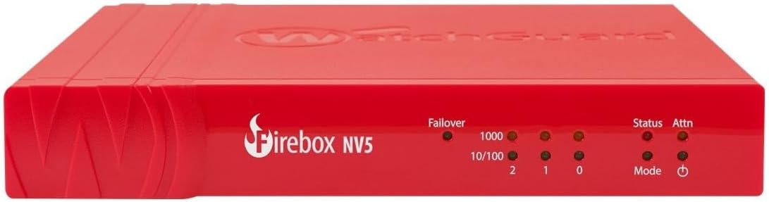 Firebox NV5 Network Security Appliance – Firewall, VPN, Intrusion Prevention, 250 Mbps Throughput, 5 Gigabit Ethernet Ports, Ideal for Small Offices and Remote Work (WGNV5005)