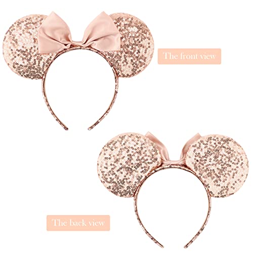 Image of DRESHOW Mouse Ears Bow Headbands Glitter Party Decoration Cosplay Costume for Women