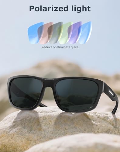 KALIYADI Polarized Sunglasses Men Sports-Sunglasses: Classic Sun Glasses for Driving, Fishing for Women with UV400 Protection3