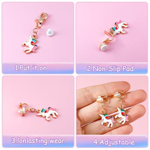 Image of Kids Clip On Earrings for Girls 20 /30 /40 Pairs Hypoallergenic Clip on Earrings for Kids Cute Animal Earrings for Little Girls Jewelry Set Party Favor Gift