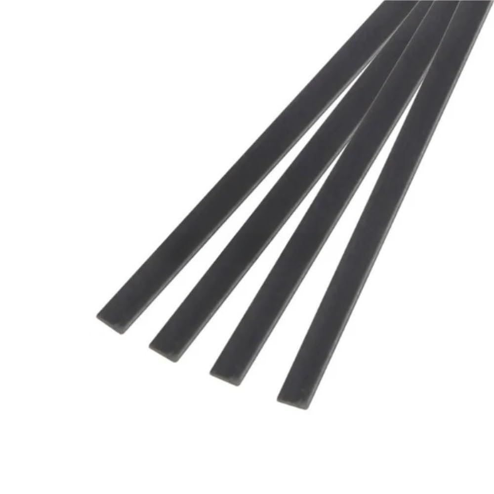 Strisce piatte in fibra di carbonio da 6 pezzi, barra piatta in fibra di carbonio da 0,5 a 4,0 mm di lunghezza 500 mm, strisce piatte in fibra di carbonio solida pura(0.5mm x 3.0mm)