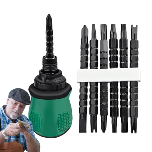 Nbbwwu Ensemble de tournevis télescopique, tournevis à cliquet - Kit à cliquet à double tête 13X,Outil de réparation portable réglable réversible pour...