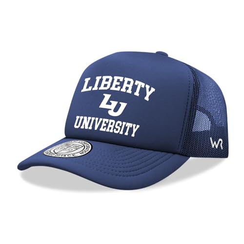 Liberty University Flames LU Trucker Mesh Snapback Seal Hat Navy Blue