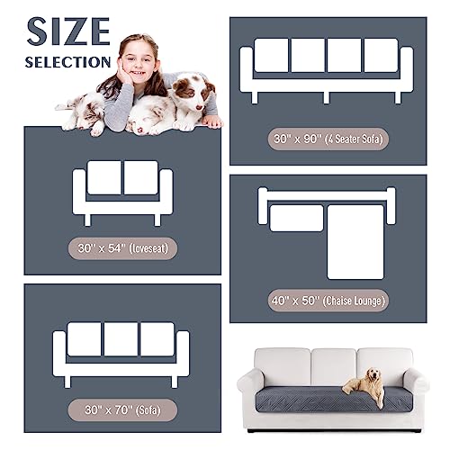 Image of TAOCOCO 100% Waterproof Reversible Couch Cover for Dogs Pets - Cushion Protector for Sectional U Shape Sofa Furniture (Oversized, Dark Grey)