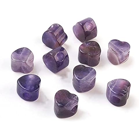 PandaHall 10 cuentas de piedra preciosa de amatista natural con agujero grande Cover