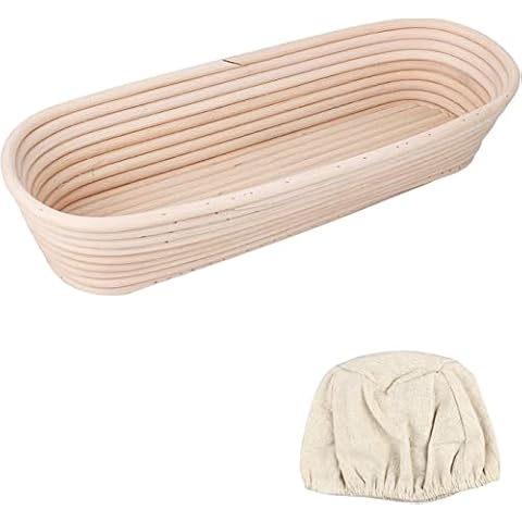 Woputne 13 inch Oval Bread Proofing Basket, Natural Rattan Banneton Sourdough Proving Basket for Professional & Home Baking… Cover