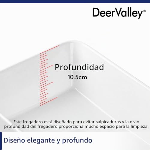 Lavabo rectangular blanco DeerValley moderno para lavabo de baño y guardarropa 5