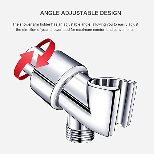 Shower Arm Holder Mount Adjustable Shower Head Holder For Handheld Shower Head, Shower Arm Mount For Connecting Shower Arm And Shower Hose, Chrome (Silver) #TOP4