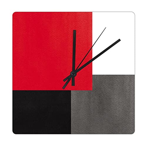 Reloj de pared cuadrado analógico 15 pulgadas silencioso miniatura 1