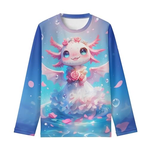 Image of WELLFLYHOM Long Sleeve T-Shirt for Boys Girls 3-16 Years Old Tee Tops Crewneck Pullover Shirts Fall Outfits