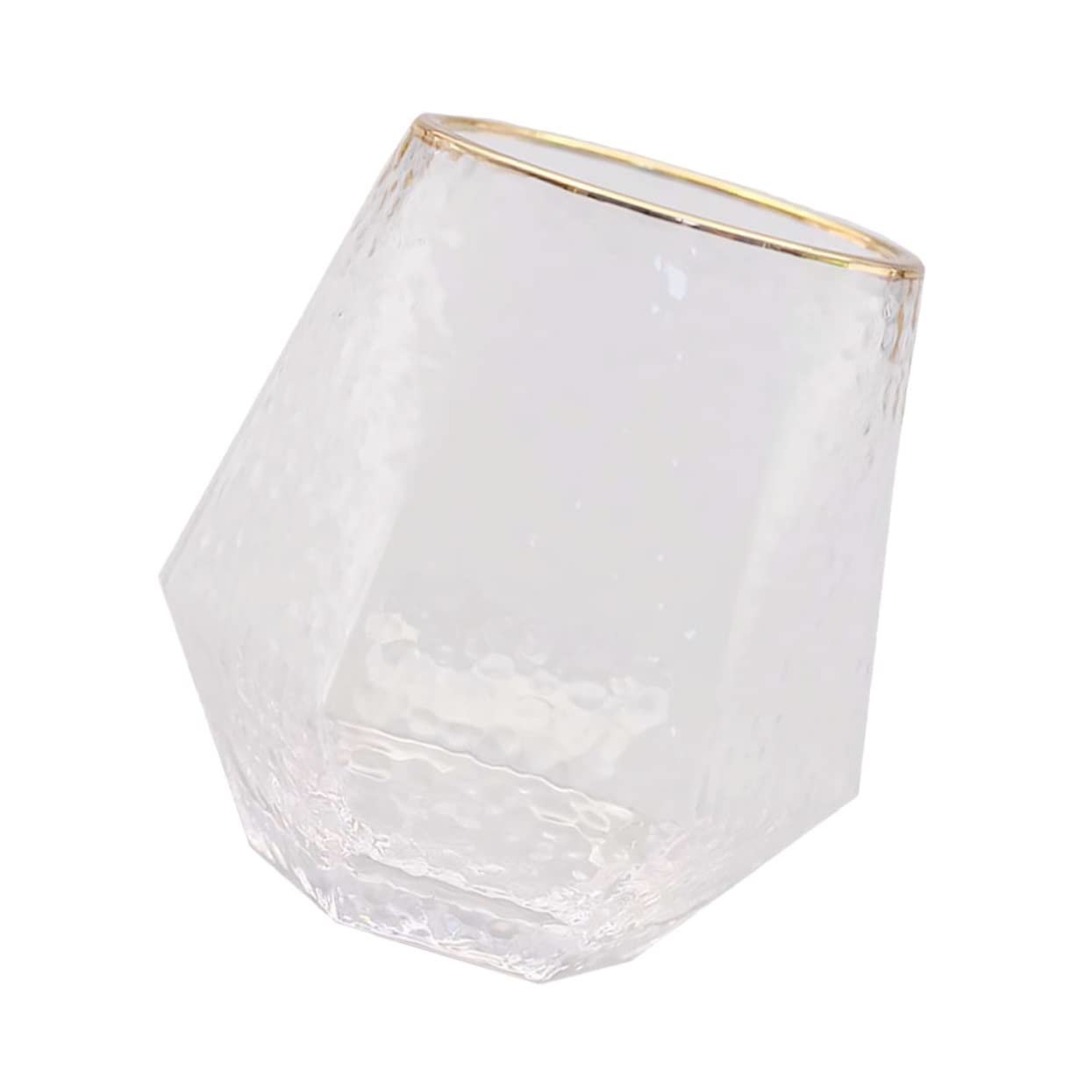 COLLBATH Glass Stemless Wine His and Hers Coffee Mugs Office Mug Water Coffee Cup Beverage Cup Clear Tea Mug Clear Coffee Mug Juice Containers Clear Tumbler Water Storage Container Golden