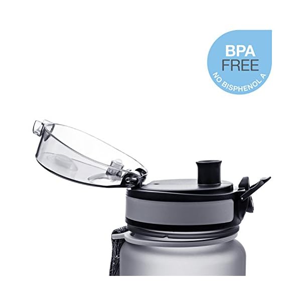 Embrava Best Sports Water Bottle - 32oz Large - Fast Flow, Flip Top Leak Proof Lid w/One Click Open - Non-Toxic BPA Free & Eco-Friendly Plastic - For Men & Women