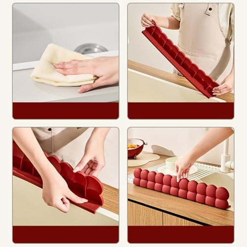 Protector contra salpicaduras para fregadero de cocina con ventosas de silicona 8