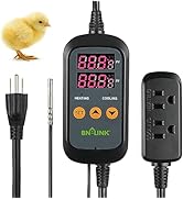 BN-LINK Digital Temperature Controller Heating Cooling 2-Stage Outlet Thermostat Controller Plug ...