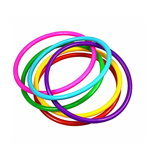 CiCy 15 Pcs Plastic Multicolor Ring Toss Rings with 3.9 Inch in Diameter for Carnival Garden Backyard Outdoor Games Carnival Garden Backyard Kids Toss Ring Game