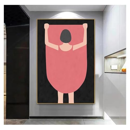 Image d'art fille robe rose MAIMANG poésie et douceur pour salon