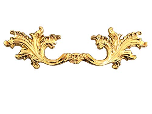 3.75" C-C Leaf Drawer Pull Leafy Dresser Pull Polished Gold Cabinet Knob Handle 3 3/4" 96 mm Centers (L:6.7" (170 mm)/C-C:3.75"(96 mm), Gold)