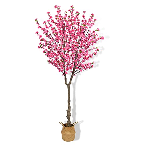 Huaesin 6.5Ft Cherry Blossom Tree Artificial Trees With 32 Cherry Blossom Branches Pink Fake Sakura Flowers Tree For Spring Home Wedding Party Office Indoor Outdoor Decor #TOP10