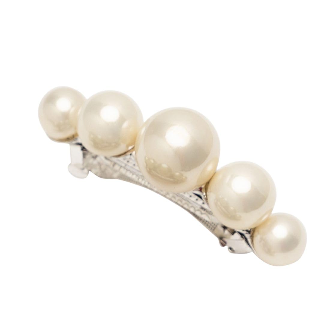 Off White Pearl Hair Clip | Elegant Faux Pearl Barrette for Women & Girls | Classy White Finish | Strong Grip & Anti-Slip Design | Everyday Use | Pack of 1-image-33
