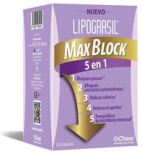 Chiesi Lipograsil Max Block 5-in-1 gewichtscontrole, voldoet aan de huidige PS-norm, 120 capsules.