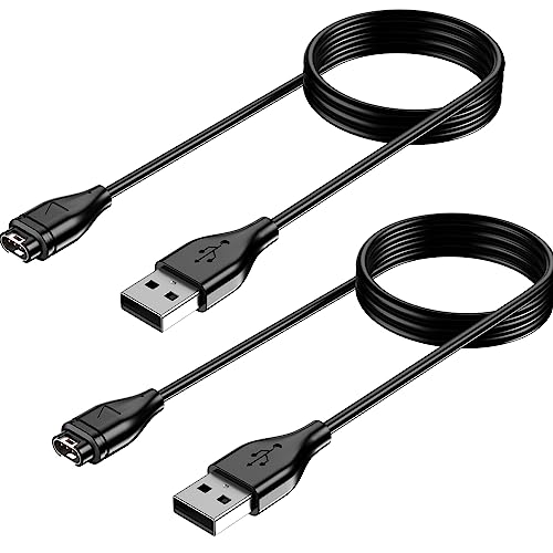 Amzpas 2 Pezzi Caricatore per Garmin Forerunner 45 45s 55 245 745 935 945, Portatile Cavo di USB per Vivoactive 3 4 4S