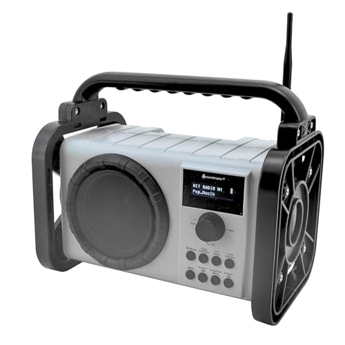 Soundmaster - Radio da cantiere, con DAB+/FM Bluetooth e batteria agli ioni di litio, DAB80SG