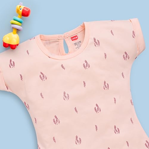 Image of LuvLap Baby Girls Regular Fit 100% Cotton Half Sleeves Girls Top CoSets Pack of 3