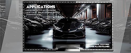 Oklpf License Plate Frames, Sparkly License Plate Holder 2 Pack, Car License Plate Covers, Silver License Plate Carved Brackets For Front Rear Tags, Car Accessories For Men Women #TOP6