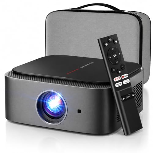 DBPOWER Portable Smart Projector Netflix Ready, Native 1080P Mini Projector with WiFi 6, Bluetooth & Auto Keystone, Built-in Streaming Apps for Bedroom, Apartment & Outdoor Movie Nights - image 1